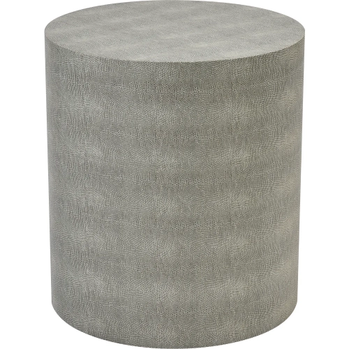 Dexter Accent Side Table in Gray Faux Shagreen