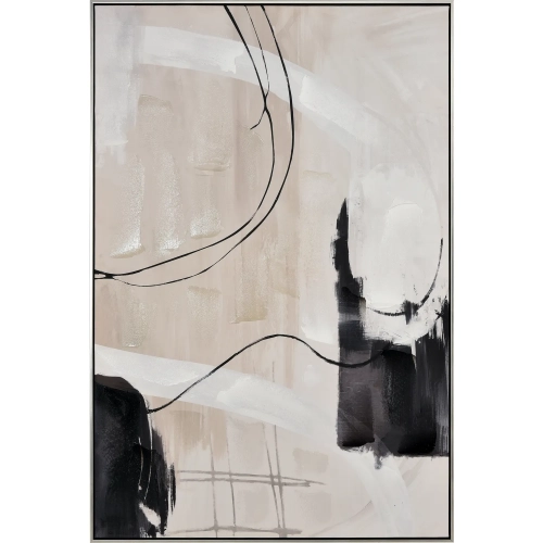 Alvin II Framed Abstract Wall Art in Multicolor Canvas