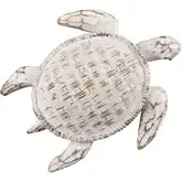Aly Turtle Wall Art Sculpture in White Wash Wood Tone Resin