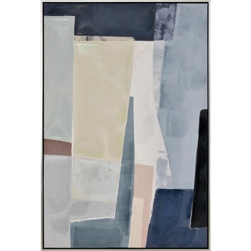 Angle Abstract Framed Wall Art in Multicolor Canvas