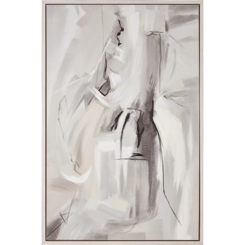 Ash Abstract Canvas Wall Art in Gray Tones & White