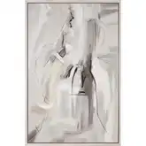 Ash Abstract Canvas Wall Art in Gray Tones & White