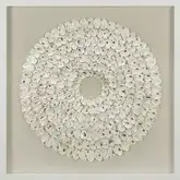 Avon Shell Wall Art in Natural Linen, White Shell & Glass