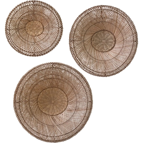Barcelona Wall Basket 3 Piece Set in Natural Rattan