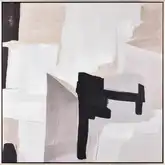 Blanc I Abstract Framed Canvas Painting Wall Art in Black & Neutrals