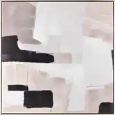 Blanc II Abstract Framed Canvas Painting Wall Art in Black & Neutrals