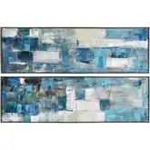 Blue Apparent Canvas Wall Art 2 Piece Set in Blue & Multicolor