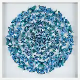 Blue Butterfly Dimensional Wall Art in Blue, White Wood & Glass