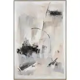 Boland Abstract Framed Canvas Painting Wall Art in Cream & Multicolor