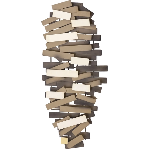 Bond Dimensional Wall Art Sculpture in Satin Brass Iron