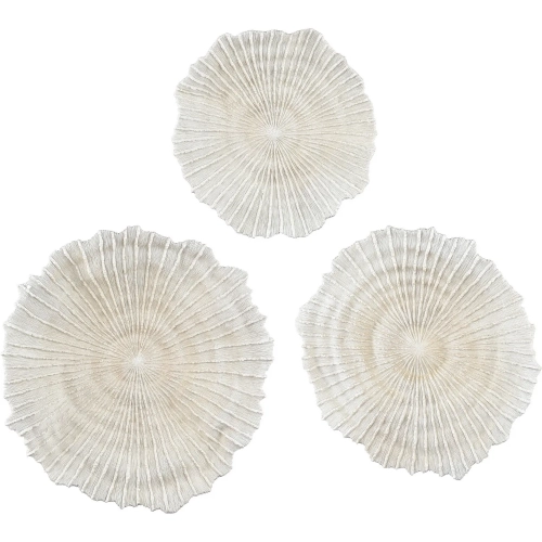Breen Dimensional Wall Art 3 Piece Set in White Resin