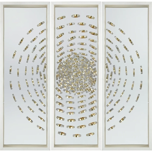 Cache Dimensional Wall Art in Metal Acrylic, White Wood & Glass