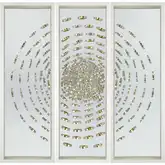 Cache Dimensional Wall Art in Metal Acrylic, White Wood & Glass