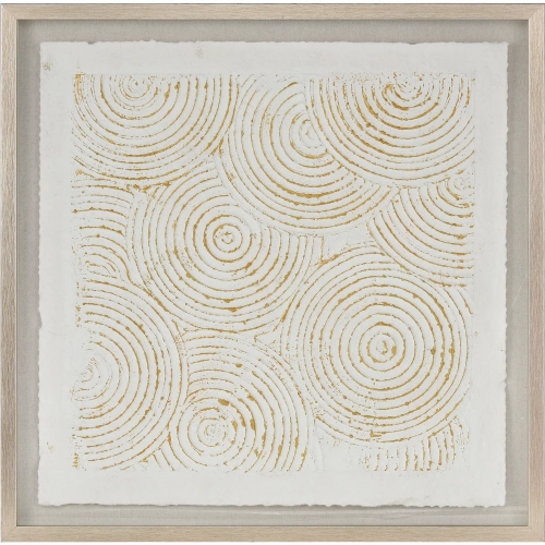 Elisa Framed Wall Art in Cream & Champagne Gold Paper & Glass