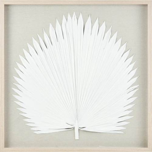 Fan Palm Dimensional Wall Art in Palm Leaf, Wood & Glass
