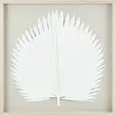 Fan Palm Dimensional Wall Art in Palm Leaf, Wood & Glass