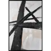 Granby Abstract Canvas Painting Wall Art in White & Black Canvas