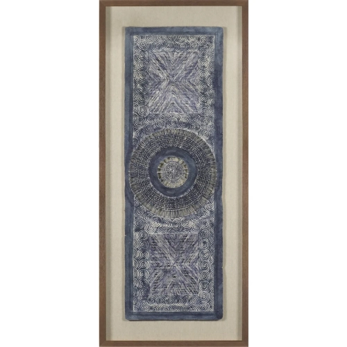 Indigo Paper I Dimensional Wall Art in Blue, Wood & Glass