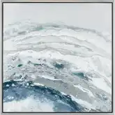 Jenkins II Framed Canvas Painting Wall Art in Off White, Blue, Silver