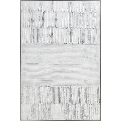 Lofi Canvas Painting Wall Art in White & Silver