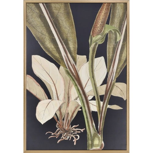 Lush II Framed Canvas Painting Wall Art in Green & Black