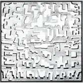 Mapped Dimensional Wall Art in Silver Wood, Black & Mirror