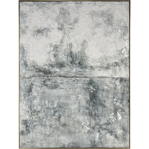 Miffed Canvas Painting Wall Art in Textured Gray & Silver
