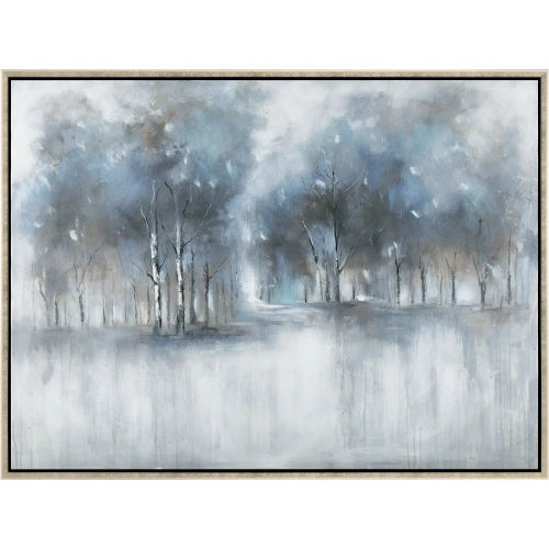 Muller Forest Framed Wall Art in Blue & Light Gray