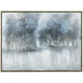 Muller Forest Framed Wall Art in Blue & Light Gray