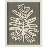 Paradise Leaf I Dimensional Wall Art in Off White Paper, Wood & Clear Glass