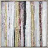 Keever II Framed Canvas Painting Wall Art in Off White, Red, Antique Gold