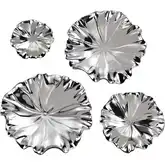 Petal Dimensional Wall Art 4 Piece Set in Silver Ceramic