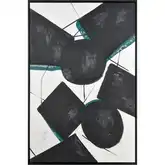 Pierce Abstract Canvas Painting Wall Art in White & Black
