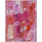 Pink Flush Abstract Framed Canvas Painting Wall Art in Pink Hues