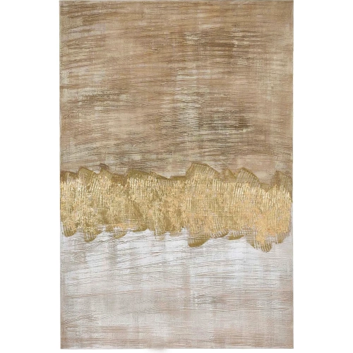Reyna Canvas Painting Wall Art in Beige & Gold