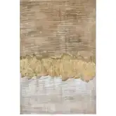 Reyna Canvas Painting Wall Art in Beige & Gold