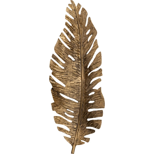 Sago Leaf Dimensional Wall Decor in Antique Gold Aluminum