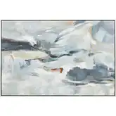 Seawater Abstract Framed Canvas Painting Wall Art in Blues & Greens