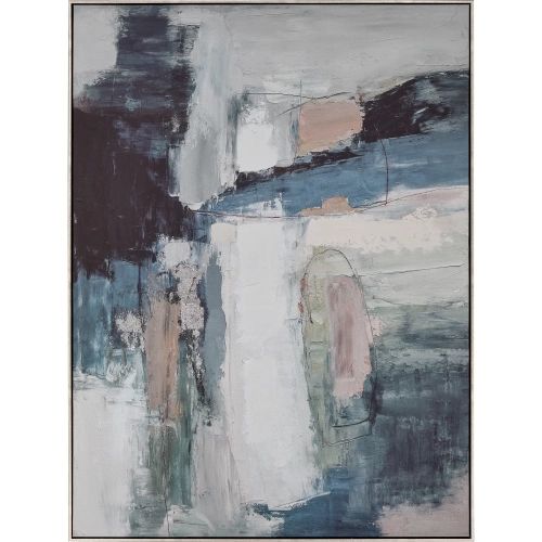 Shadow Abstract Framed Canvas Painting Wall Art in Multicolor