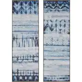 Shibori Framed Wall Art 2 Piece Set in Blue & White