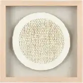 Simple Weave I Wall Art in Cream, Wood & Clear Glass