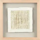Simple Weave II Wall Art in Cream, Wood & Clear Glass
