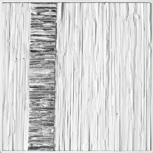 Stripe Wood I Dimensional Wall Art in White