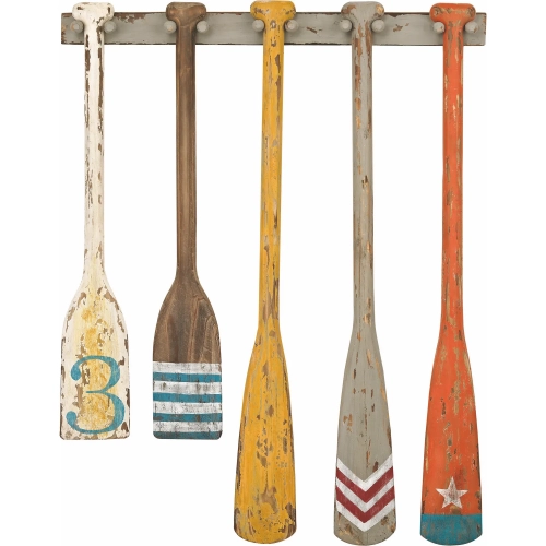 Summer Oars Dimensional Wall Art in Multicolor Wood