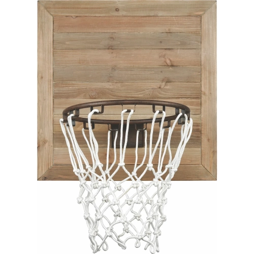 Swish Basketball Dimensional Wall Art in Wood, Blackened Bronze & White Fabric
