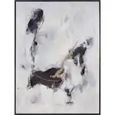 Tempest I Abstract Framed Canvas Painting Wall Art in Grays & Gold