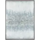 Turner Framed Canvas Painting Wall Art in Off White & Gray Blue