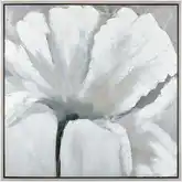 Valerie Blooms Framed Canvas Painting Wall Art in Off White & Gray