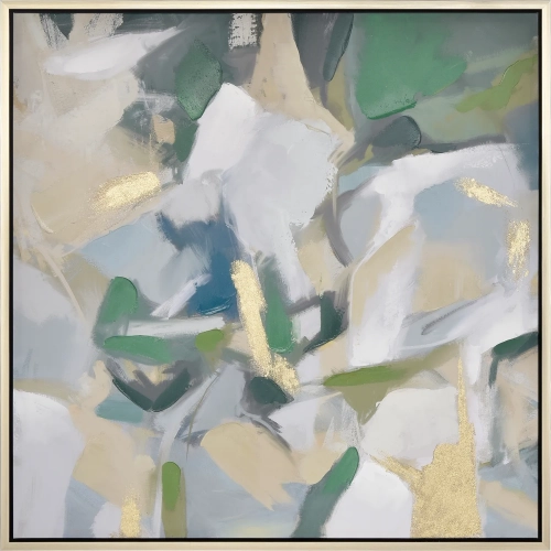 Verde Abstract Framed Wall Art in Green & Gold