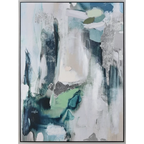 Verte Wall Framed Art in Green, Blue, White & Gray